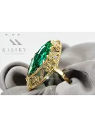 Pierścionek Szmaragd 14k żółte złoto Vintage vrc005y